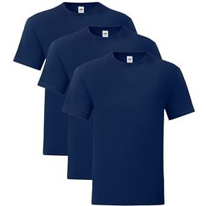 Fruit of the Loom Iconic T heren t-shirt multipack maat S - 5XL, kleur: retro koningsblauw gemêleerd, maat: 3XL, Retro koningsblauw gemêleerd, 3XL