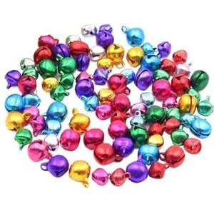 Klokken voor ambachten 50-300PCS DIY handgemaakte ambachten Kerstmis Nieuwjaar Ornament Gift Mix Kleuren Kleine Jingle Bells Kerstdecoratie Cadeau (Color : Mixed Color, Size : 7.5mm 50PCS LOT)