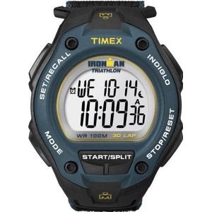 Timex Mannen Digitaal Horloge met LCD Dial Digitale Display en Zwarte Textiel Band T5K413