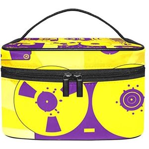Muziekopname make-up organizer tas, reismake-up tas organizer case draagbare cosmetische tas voor vrouwen en meisjes toiletartikelen, Meerkleurig, 22.5x15x13.8cm/8.9x5.9x5.4in