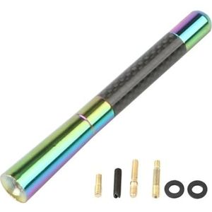 Audio- & videoantennes voor auto Universele autodakantenne van koolstofvezel, 3,5 cm, 8 cm, 12 cm, zwart, rood, blauw, kleurrijke radioantenneset, stylingaccessoires Auto-antenne(Colorful,12cm)