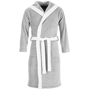 Di Ficchiano Monza badjas met capuchon voor heren, pluizige ochtendjas, elegante microvezel nachtkleding, kimono met keuze uit kleuren en maten S - 5XL, badjas, Öko-Tex-standaard 100, Duif ecru, 5XL