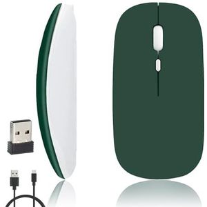 iSTYLE Oplaadbare Draadloze Muis, Bluetooth 2,4/5.2 GHz met USB Mini Ontvanger, Bluetooth Muis,Multi-Device, 1600 Dpi Optical Tracking, Silent Muizen voor PC, Laptop, Tablet