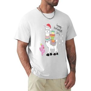 Heren T-shirt alpaca cactus korte mouwen T-shirt ronde hals T-shirt voor mannen, Alpaca Cactus1, XL