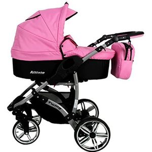 Kinderwagen babyzitje en Isofix optioneel te kiezen Allivio by SaintBaby Powder Pink A69 3-in-1 met babyzitje