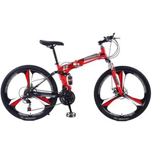 24"" 26"" Opvouwbare Mountainbike Dubbele Vering Mountainbike 21 Speed Hoog Carbon Stalen Frame Sportfiets Voor Volwassenen Mannen En Vrouwen Tieners D,24 inch