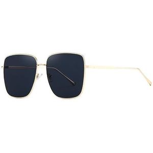 Zonnebrillen for heren en dames, groot frame, metaal, anti-ultraviolet gepolariseerde zonnebril (Color : Grey(Polariser))