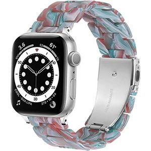 DEALELE Band Compatibel met iWatch 38mm 40mm 41mm, Kleurrijke Resin Hars Vervanging Horlogebandje voor Apple Watch Series 8/7 / 6/5 / 4/3 / SE Women Men, Smaragd rood