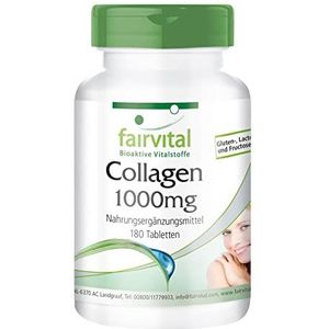 Fairvital | Collageen tabletten 1000mg - HOOG GEDOSEERD - 180 tabletten - met vitamine C en L-ornithine