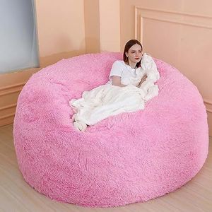 CWXKGL Zitzak bankhoes, gigantische zitzakhoes, wasbare jumbo zitzak stoel voor slaapzaalfamilie, slaapkamerdecoratie (geen vulmiddel)(Color:Pink,Size:135 * 65cm)