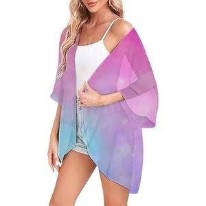 Cover Ups Voor Vrouwen Strandkleding Strand Voor Vrouwen Gradiënt Gedrukt Badpak Cover Up Jurken Jas Zee Badpakken Zomer Chiffon Vest Tops Shirts Badpak Cover Ups Voor Vrouwen (KWLCZ32515093,4X-La