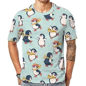 Leuke pinguïns heren Crew T-shirts korte mouw T-shirt casual atletische zomer tops