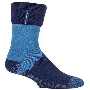 HEAT HOLDERS - Heren Omzet Thermo Fleece Gevoerde Bedsokken met Antislip (39-45 EU, Marine Blauw (Robin))