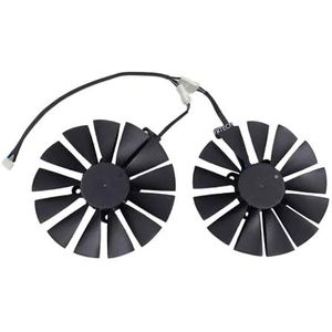 2 stuks/set, T129215SM, PLD10010S12H, VGA-ventilator voor ASUS voor CERBERUS GTX 1070TI 8G ROG POSEIDON 1080TI voor STRIX 1050Ti voor GAMING(T129215SM)