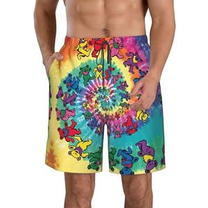 Geel Bloesem en Oranje Fruit Print Heren Zwemplank Shorts Zwembroek Trunks Badmode Sneldrogende Surfen Strand Essentiële Zomer, Dansen Thanksgiving Beer, XXL