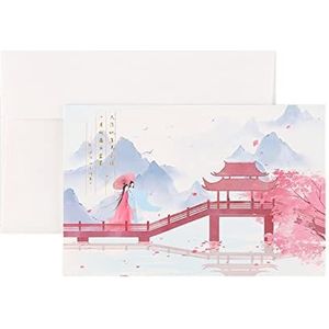 Kerstpostkaarten 6 stukjes Chinese gelukkige Valentijnsdag wenskaarten met enveloppen, partijuitnodigingen, huwelijksuitnodigingen Blanco Ansichtkaarten (Size : A3)