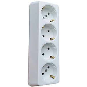 TNL - 4-voudig Opbouw Stopcontact - Wit - Meervoudige Stekkerdoos - 16 A - 250 V