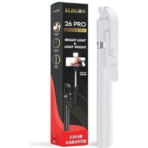 ELEGON 26 Mini 72 cm, 2 Year Warranty, Mobile Phone Tripod with Remote Control, 2-in-1 Selfie Stick, Tripod for Mobile Phone, Camera. (White, 172 CM)