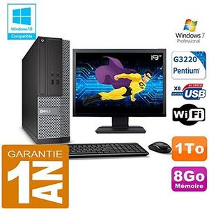 Dell PC 3020 SFF Intel G3220 Ram 8 GB harde schijf 1 TB WiFi W7 display 19 inch (gereviseerd)