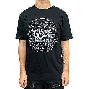 My Chemical Romance T Shirt Circle March Band Logo nieuw Officieel Mannen Zwart