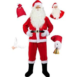 Funidelia | voor mannen Santa Claus, Kerst, Kerstman - Kostuum voor Volwassenen Accessoire verkleedkleding en rekwisieten voor Halloween, carnaval & feesten - Maat M - Rood