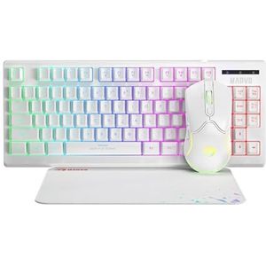 Marvo CM310WH - Gaming Toetsenbord - Wit - 3in1 Combo met Muis en Muismat