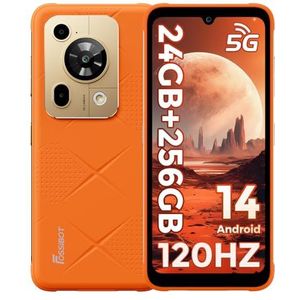 FOSSiBOT F112 Pro Onbreekbare Mobiele Telefoon 5G, 6.88 “HD+ 120Hz, 24GB+256GB Android 14, 50MP+16MP Camera, 7150mAh/18W, Face ID/Fingerprint/GPS/OTG/NFC