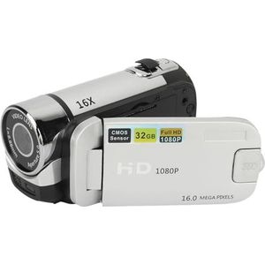 Digitale Camera 1080P, 16MP Compacte Kleine Videocamera met 16x Digitale Zoom, Anti-shake, Loop-opname, 2,4-inch Draaibaar Scherm Vlogcamera voor Tieners, Volwassenen, Beginnende