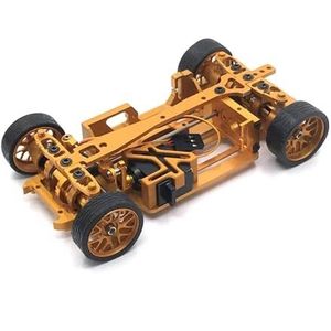 IWBR Fit for Mos-quito Auto 1/28 MINI-Q Drift Model RC Auto Onderdelen Frame Met Drie-draads Stuurinrichting (Size : Gold)