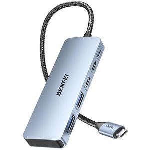 BENFEI USB C Hub 10Gbps, 4 poorten USB 3.2 Adapter met 2 * USB-C en 2 * USB-A 3.2 poorten compatibel voor MacBook Pro/Air M2 M1, iPad, Dell, HP, Samsung (geen ondersteuning voor monitor)