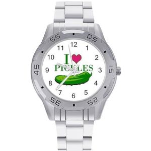 Liefde Pickles Zakelijke Horloges voor heren Legering Analoge Quartz Horloge Mode Horlo