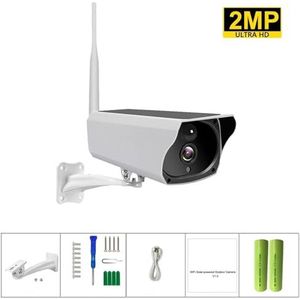 Zonnecamera Buiten Waterdicht PIR Bewegingsalarm Nachtzichtmonitor Batterij Laag aangedreven Draadloze CCTV-beveiliging Beveiligingscamera'S Voor Thuis(2MP Camera)