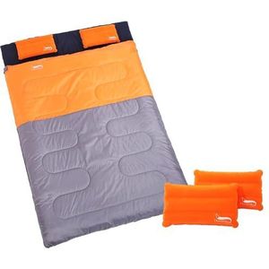 HUIOP Outdoor Camping Dubbele Slaapzak 2 Persoons Slaapzak met 2 Kussens voor Backpacken Kamperen Wandelen,dubbele slaapzak