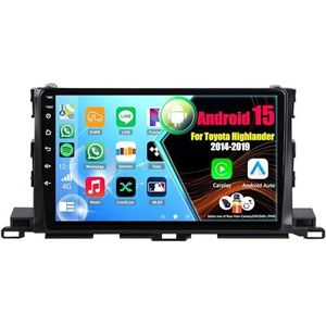 Android 15 Autoradio Voor Toyota Highlander 2014-2019 met Draadloze Carplay Android Auto, 9 Inch Autoscherm Soporta Bluetooth WIFI GPS FM/RDS(8Core(2+32GB))