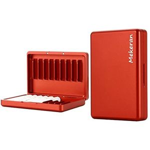 Mekeran Aluminiumlegering sigarettenetui voor iQOS Heets, rood, dagelijks leven en reizen beschermende harde hoes, magnetische sluiting, tot 20 stuks