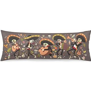 Mexicaanse Halloween op Dag van de Doden kussensloop zachte bedrukte kussensloop kussenhoes kussenhoes beschermer voor bank bed hotel decor 50 x 137 cm