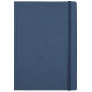 Legami - Dagplanner Maxi, 13 maanden, januari 2024 tot december 2024, met weekplanner januari 2025, 400 afneembare pagina's, sluiting met elastiek, adresboek, 21 x 29,7 cm, kleur Galactisch blauw