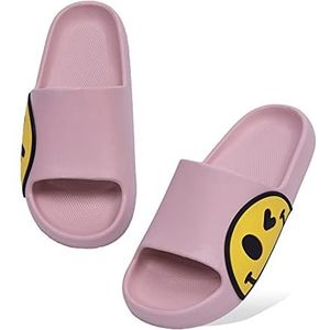 uniseks badslippers, zomerslippers, badschoenen, lichte strandsandalen, dames en heren, slippers voor kinderen, indoor, outdoor, roze, 35/36 EU
