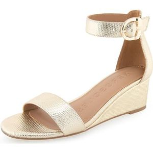 Aerosoles Willis Wedge sandaal voor dames, Zacht Goud Canvas, 39 EU