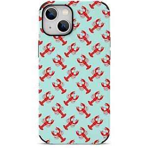 Oceaan Rode Kreeft Grappige Koolstofvezel Telefoon Case Voor iPhone 13 Mini/iPhone 13/iPhone 13 Pro/iPhone 13 Pro Max Shockproof Beschermhoes