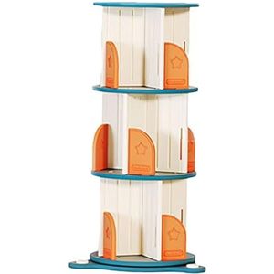 3-laags Draaibare Boekenplank, 360° Draaibare Boekenkast, CD-displayrek Hoekdisplay Opbergrek Vloerstaande Boekenplank Slaapkamer Woonkamer Studeerkamer (Color : Orange, Size : 51x51x100cm)