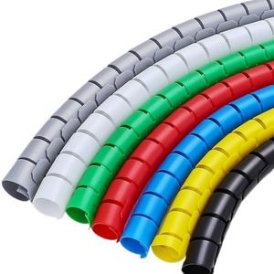 1 meter spiraalvormige buisbeschermingswikkelkabelhoesbuisorganizer, veelkleurig 8-42 mm(White,8mm inside diameter)