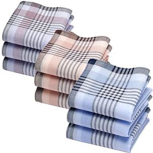 9 Grote Stoffen Zakdoeken voor Heren - 100% Katoen - 40x40 cm - Model Gaspard