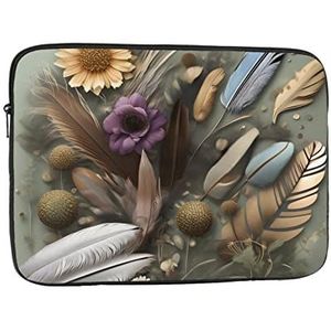 Laptop Sleeve Voor Vrouwen Laptop Sleeve Case 10 Inch Shockproof Beschermende Notebook Case Leuke Draagtas En Cover Voor Mannen Veer Bloem Patroon Computer Draagtas