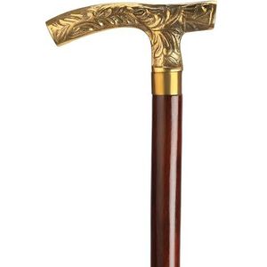 Ajuny Wandelstok voor Mannen Vrouwen Senioren Houten Wandelstokken Decoratieve Opvouwbare Antislip met Messing Handvat 36 Inch