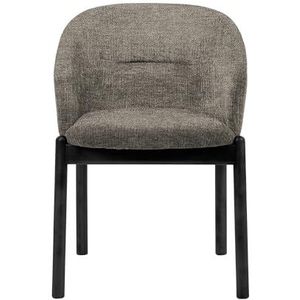 Glam_ee Dory fauteuil, Made in Italy design, structuur in zwart gelakt essen, zitting en rugleuning in beige stof