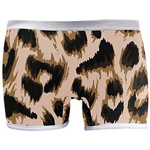 PUXUQU Boyshort Boxers Shorts voor dames, vintage luipaardprint, boxershort, slipje, ondergoed voor dames, meisjes, dame - multi - XL
