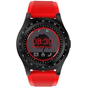 QQBL Smart Watch voor Android IOS, Touchscreen Smart Watch met Camera Bluetooth Watch SIM-kaart Smartwatch Silicagel, elektronische sport op pols, horloges voor mannen Vrouwen (Color : Red)