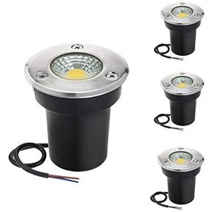 LED Ondergrondse licht 3W COB Vloerlamp Buiten Grond Spot Landschap Tuin Plein Pad Begraven Yard IP67 (4 stuks) LSSB (Color : RGB, Voltage : 220V)