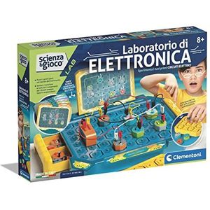 Clementoni Game Lab, elektronische schakeling voor kinderen, experimenteerset wetenschap, wetenschappelijk laboratorium 8 jaar, handleiding in het Italiaans, meerkleurig, 19249